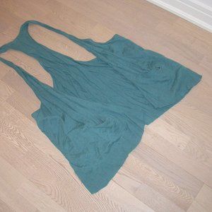 Turquoise Wrinkly Cotton Knit Vest